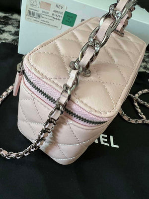 Chanel AP3593 Shiny Crumpled Calfskin Strass & Ruthenium-Finish Metal Pink - Default Title - View 9