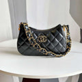 Chanel AP3647 23K Small Hobo Bag Lambskin Gold Metal Black - Default Title - View 1