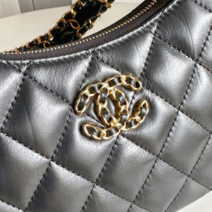 Chanel AP3647 23K Small Hobo Bag Lambskin Gold Metal Black - Default Title - View 8