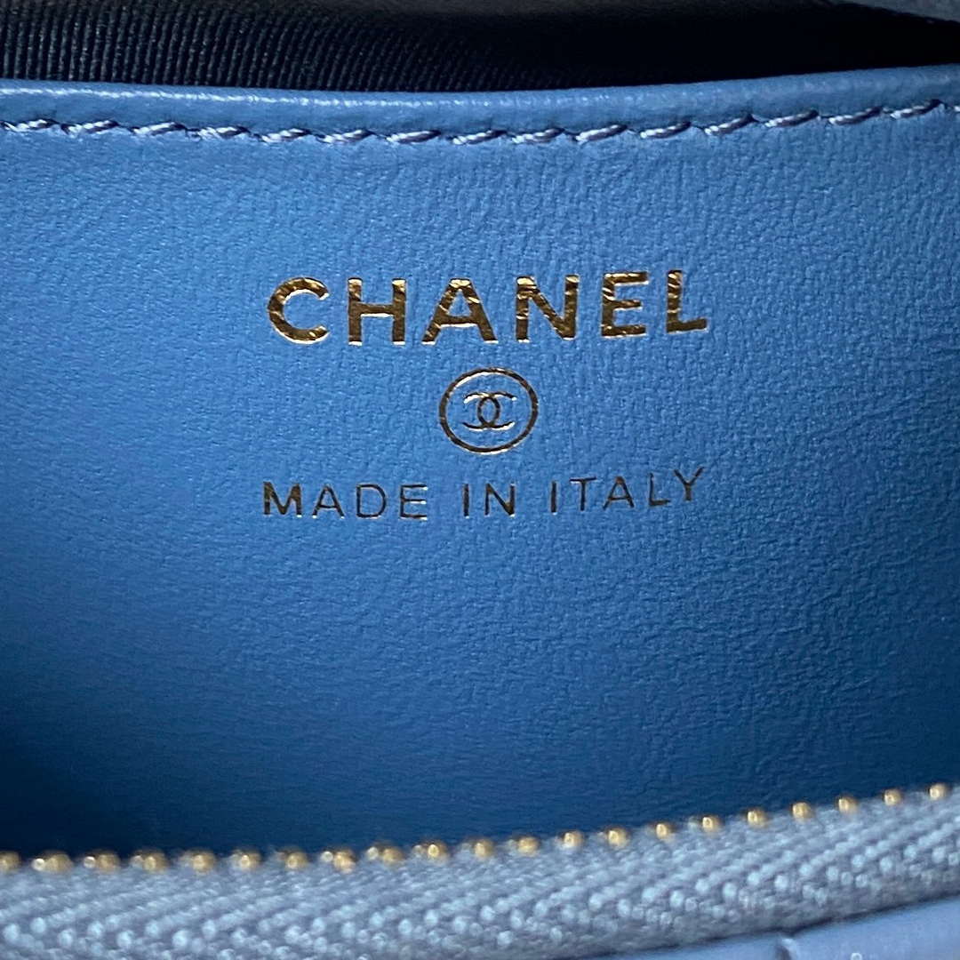 Chanel AP3647 23K Small Hobo Bag Lambskin Gold Metal Blue - Default Title - View 8