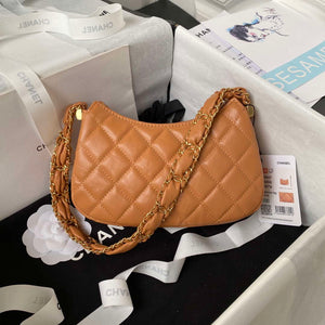 Chanel AP3647 23K Small Hobo Bag Lambskin Gold Metal Caramel - Default Title - View 2