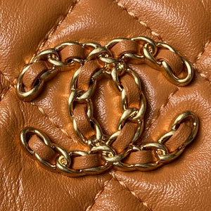 Chanel AP3647 23K Small Hobo Bag Lambskin Gold Metal Caramel - Default Title - View 3
