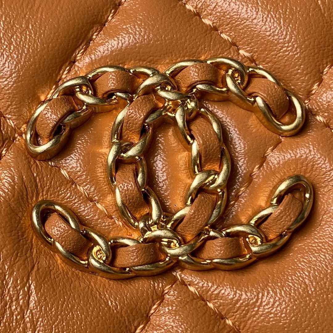 Chanel AP3647 23K Small Hobo Bag Lambskin Gold Metal Caramel