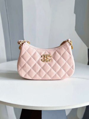 Chanel AP3647 23K Small Hobo Bag Lambskin Gold Metal Pink - Default Title - View 2