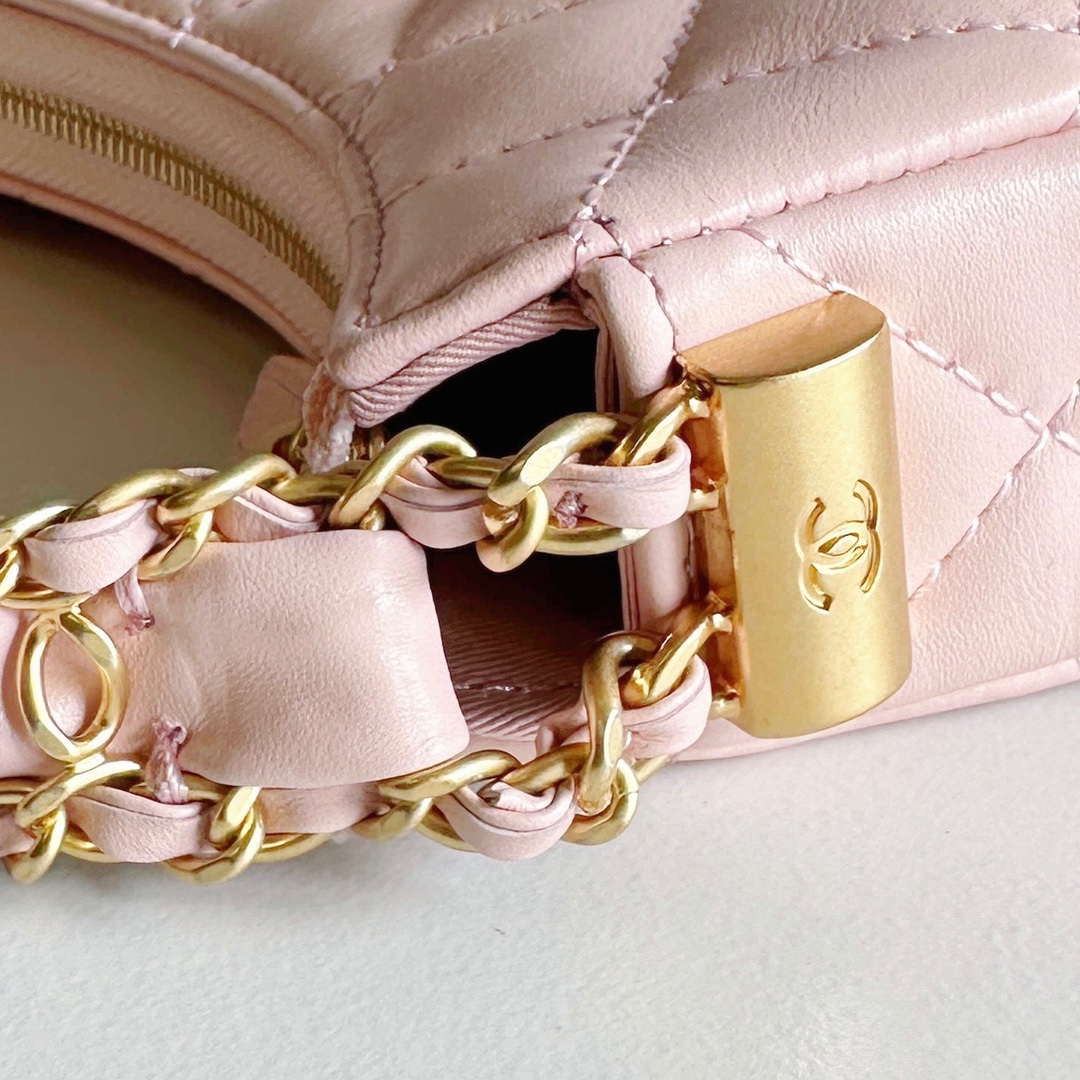 Chanel AP3647 23K Small Hobo Bag Lambskin Gold Metal Pink - Default Title - View 7