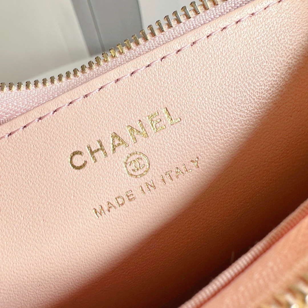 Chanel AP3647 23K Small Hobo Bag Lambskin Gold Metal Pink