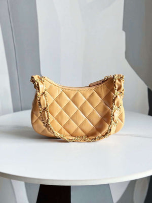 Chanel AP3647 23K Small Hobo Bag Lambskin Gold Metal Tan - Default Title - View 2