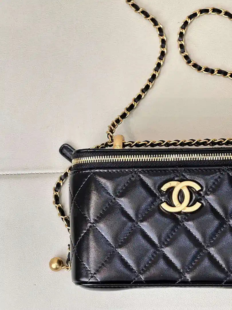Chanel AP3651 Vanity with Chain Bag Black Lambskin