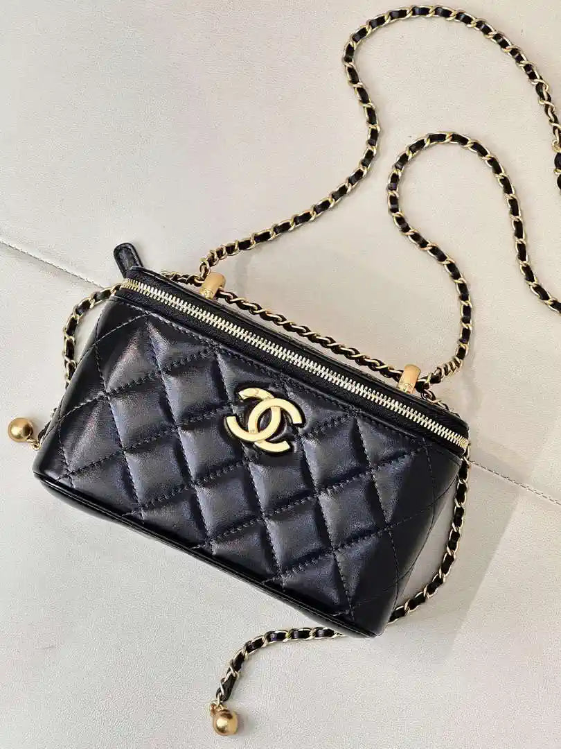 Chanel AP3651 Vanity with Chain Bag Black Lambskin
