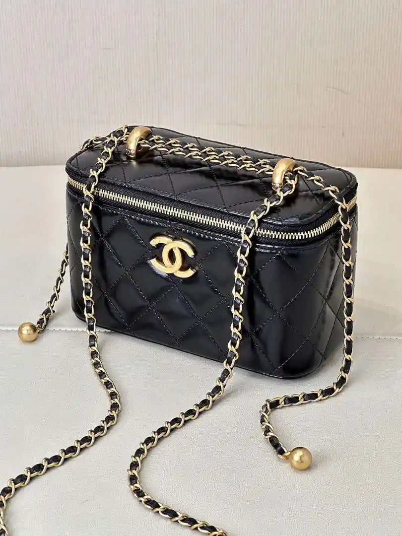 Chanel AP3651 Vanity with Chain Bag Black Lambskin