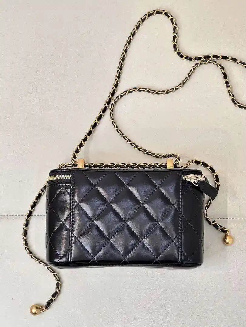 Chanel AP3651 Vanity with Chain Bag Black Lambskin