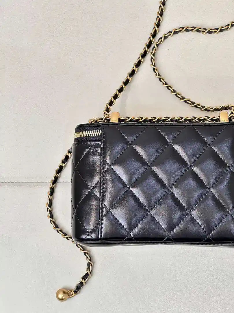 Chanel AP3651 Vanity with Chain Bag Black Lambskin