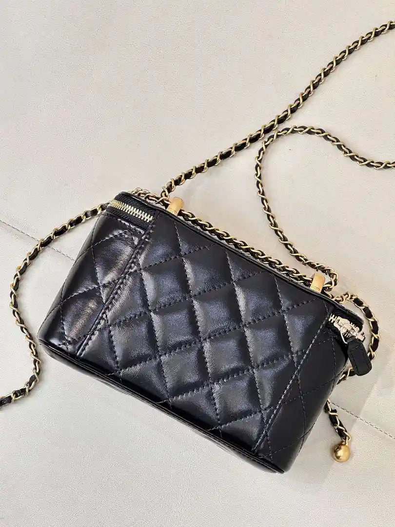 Chanel AP3651 Vanity with Chain Bag Black Lambskin