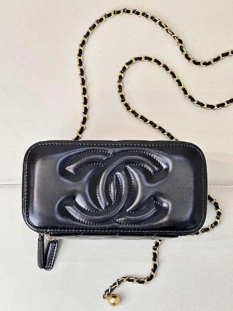 Chanel AP3651 Vanity with Chain Bag Black Lambskin