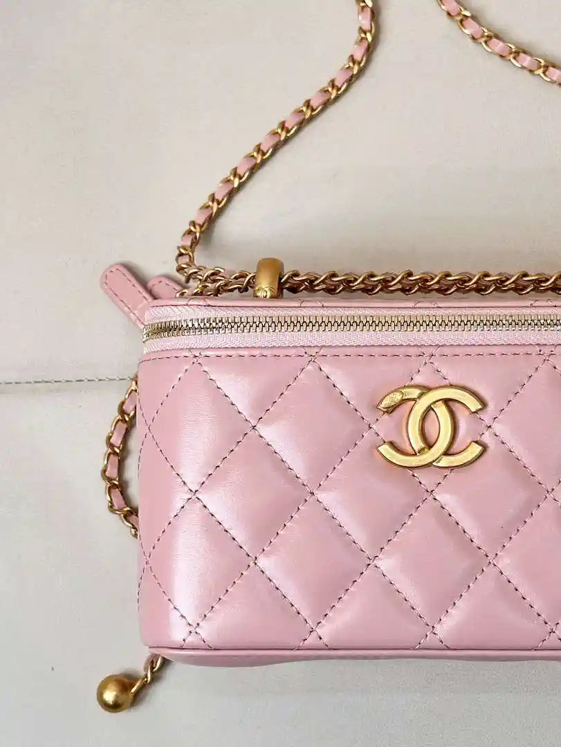 Chanel AP3651 Vanity with Chain Bag Pink Lambskin