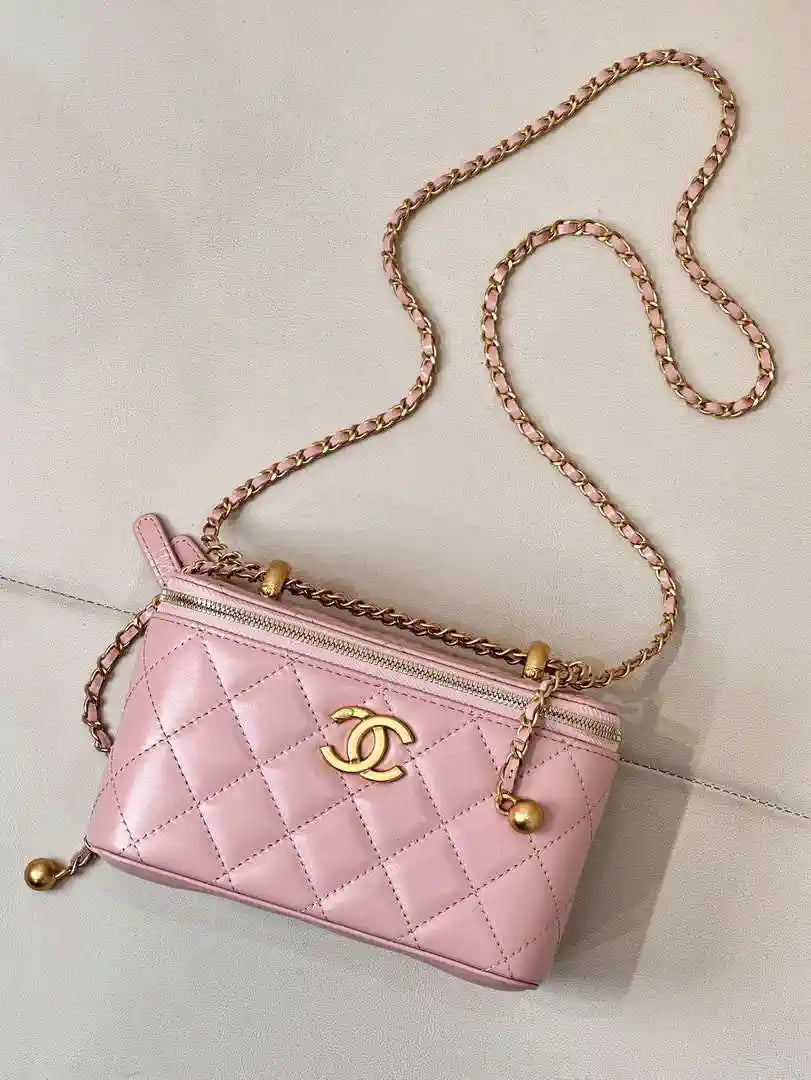 Chanel AP3651 Vanity with Chain Bag Pink Lambskin