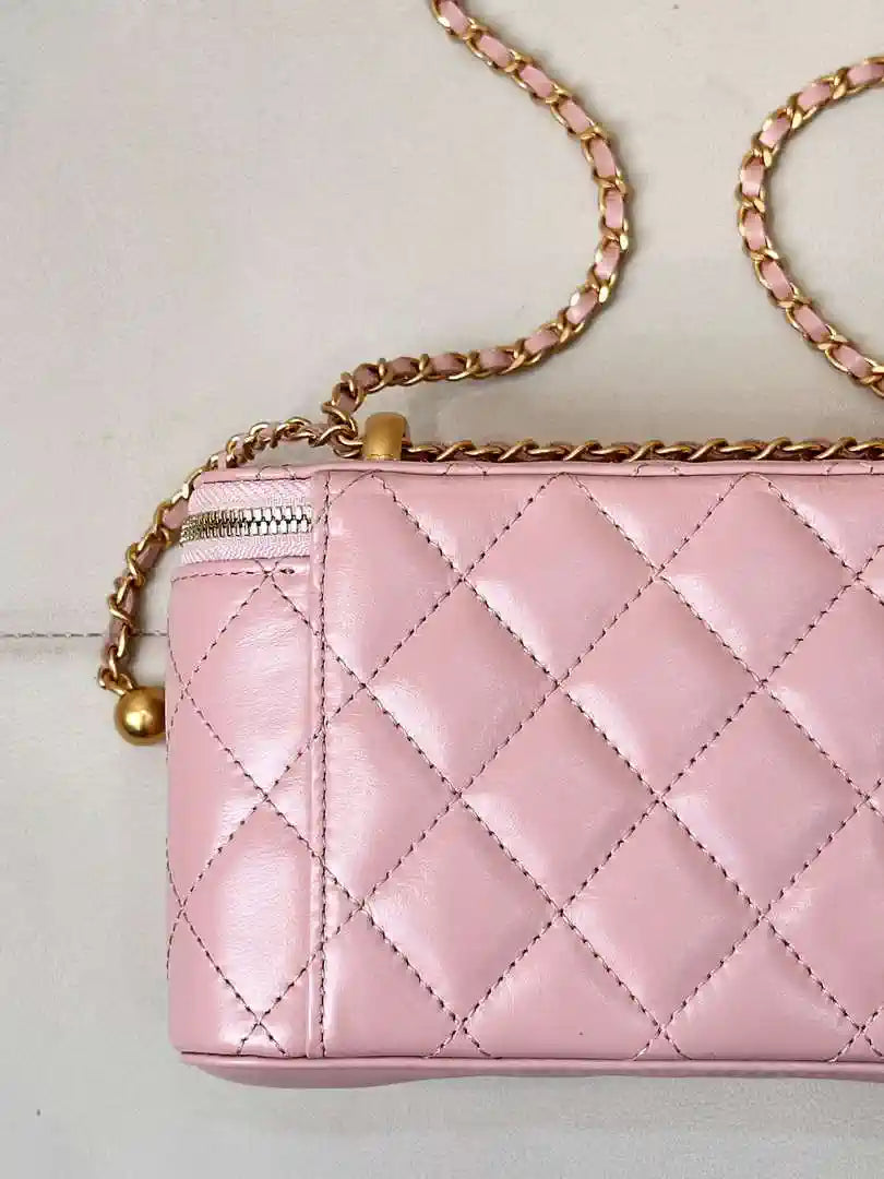 Chanel AP3651 Vanity with Chain Bag Pink Lambskin