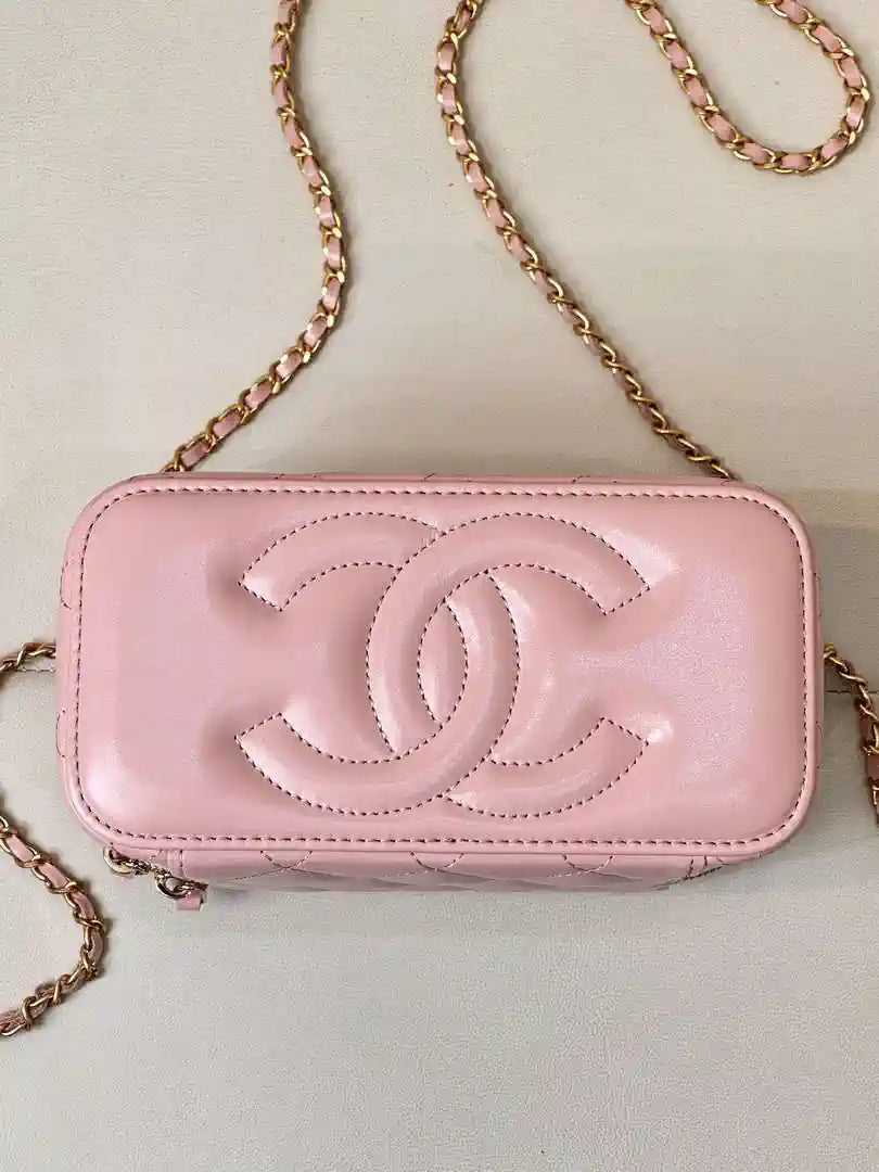 Chanel AP3651 Vanity with Chain Bag Pink Lambskin