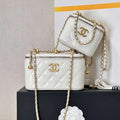 Chanel AP3651 Vanity with Chain Bag White Lambskin