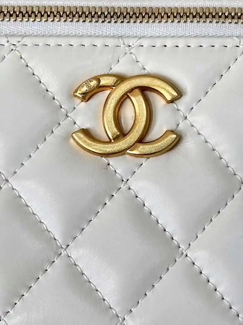 Chanel AP3651 Vanity with Chain Bag White Lambskin