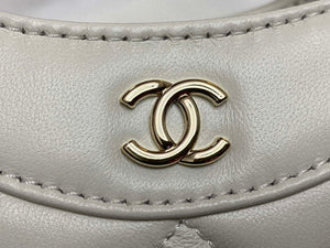 Chanel AP3656 Small Shopping Bag Shiny Lambskin & Gold-Tone Metal White - Default Title - View 7