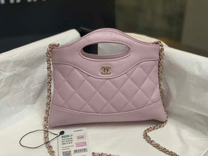 Chanel AP3656 Small Shopping Bag Shiny Lambskin & Gold-Tone Metal Light Pink - Default Title - View 2