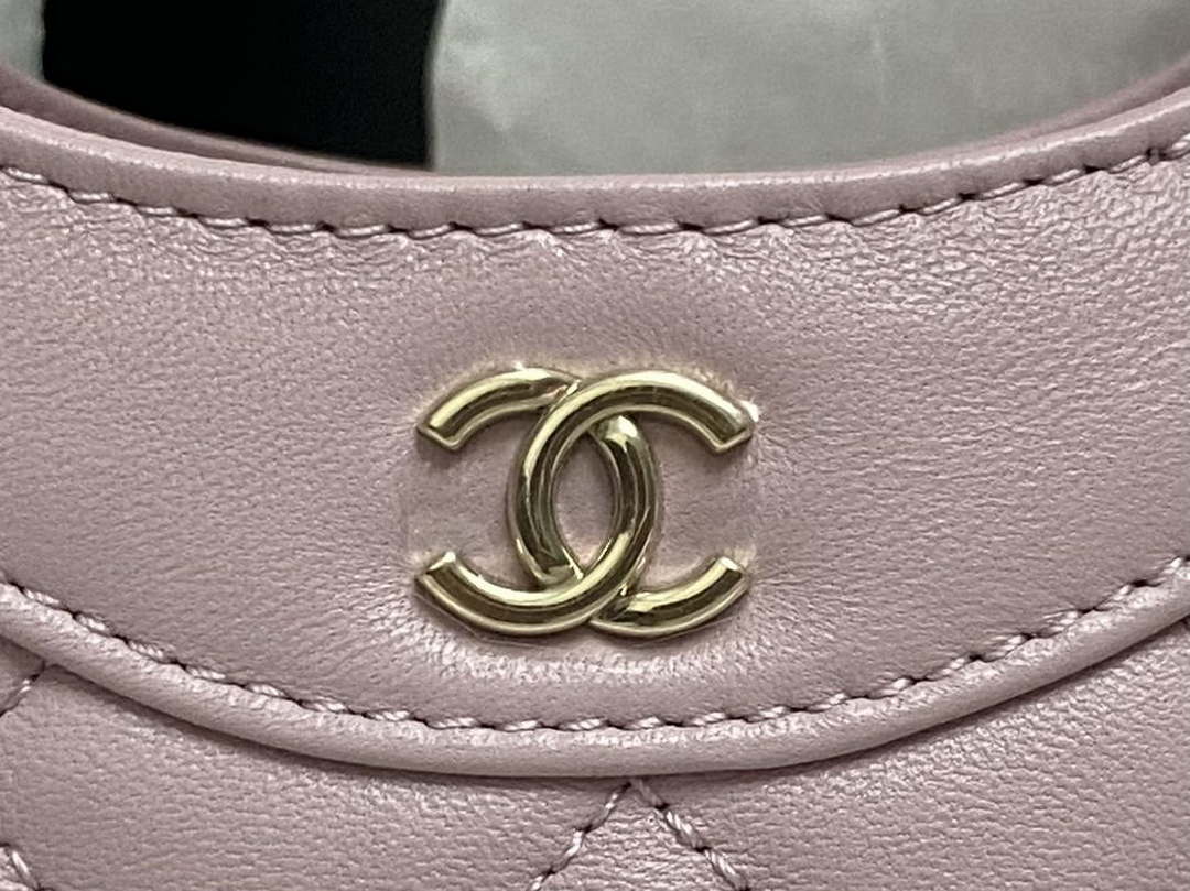 Chanel AP3656 Small Shopping Bag Shiny Lambskin & Gold-Tone Metal Light Pink - Default Title - View 6