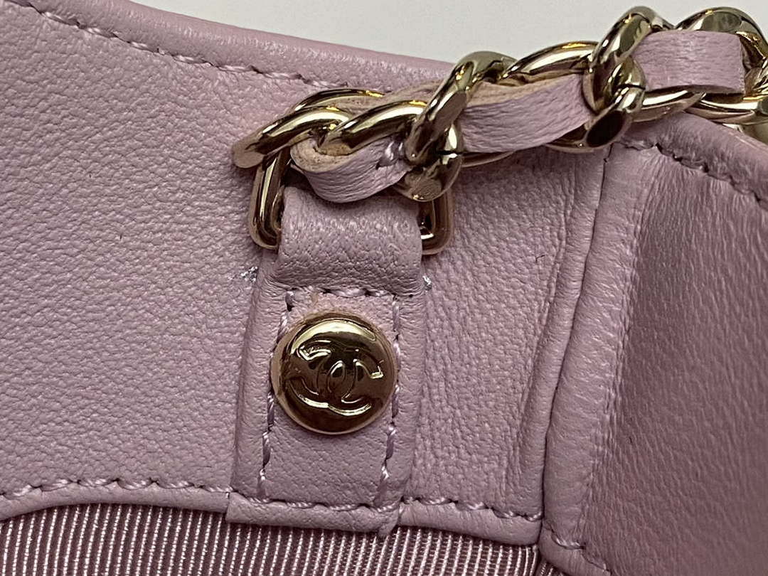 Chanel AP3656 Small Shopping Bag Shiny Lambskin & Gold-Tone Metal Light Pink - Default Title - View 7