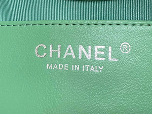 Chanel AP3656 Small Shopping Bag Shiny Lambskin & Gold-Tone Metal Green - Default Title - View 9