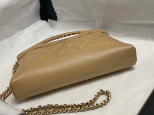 Chanel AP3656 Small Shopping Bag Shiny Lambskin & Gold-Tone Metal Brown - Default Title - View 5