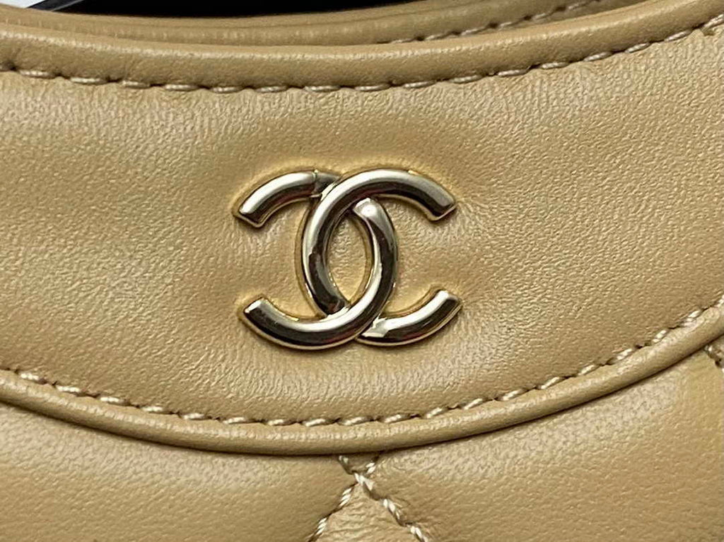 Chanel AP3656 Small Shopping Bag Shiny Lambskin & Gold-Tone Metal Brown