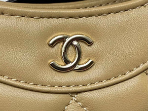 Chanel AP3656 Small Shopping Bag Shiny Lambskin & Gold-Tone Metal Brown - Default Title - View 6