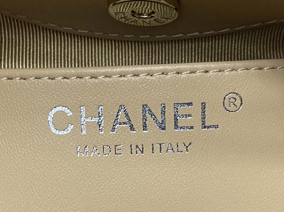 Chanel AP3656 Small Shopping Bag Shiny Lambskin & Gold-Tone Metal Brown - Default Title - View 9