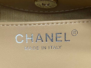 Chanel AP3656 Small Shopping Bag Shiny Lambskin & Gold-Tone Metal Brown - Default Title - View 9