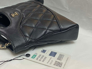 Chanel AP3656 Small Shopping Bag Shiny Lambskin & Gold-Tone Metal Black - Default Title - View 4