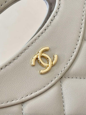 Chanel AP3656 Small Shopping Bag Shiny Lambskin & Gold-Tone Metal Gray - Default Title - View 3