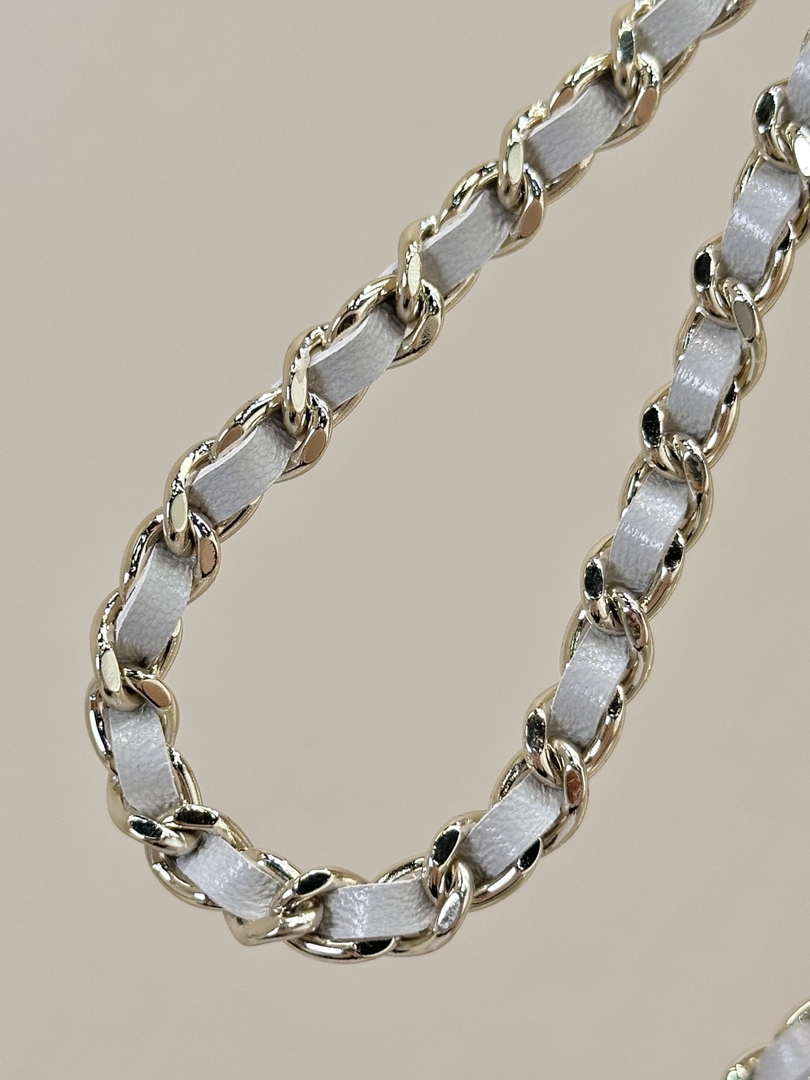Chanel AP3656 Small Shopping Bag Shiny Lambskin & Gold-Tone Metal Gray - Default Title - View 9