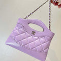 Chanel AP3656 Small Shopping Bag Shiny Lambskin & Gold-Tone Metal Light Purple - Default Title - View 1