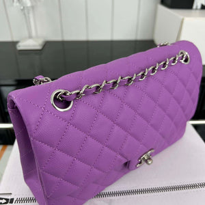 Chanel A01112 Flap Classic 11.12 Handbag Grained Calfskin & Silver-Tone Metal Orchid - Default Title - View 3