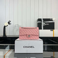 Chanel A01112 Flap Classic 11.12 Handbag Grained Calfskin & Silver-Tone Metal Pink