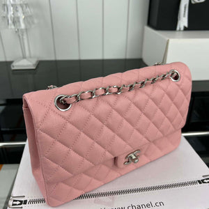 Chanel A01112 Flap Classic 11.12 Handbag Grained Calfskin & Silver-Tone Metal Pink - Default Title - View 3