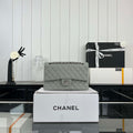Chanel A01112 Flap Classic 11.12 Handbag Grained Calfskin & Silver-Tone Metal Gray - Default Title - View 1