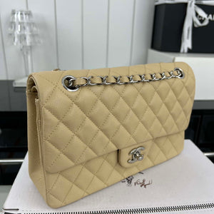 Chanel A01112 Flap Classic 11.12 Handbag Grained Calfskin & Silver-Tone Metal Apricot - Default Title - View 3