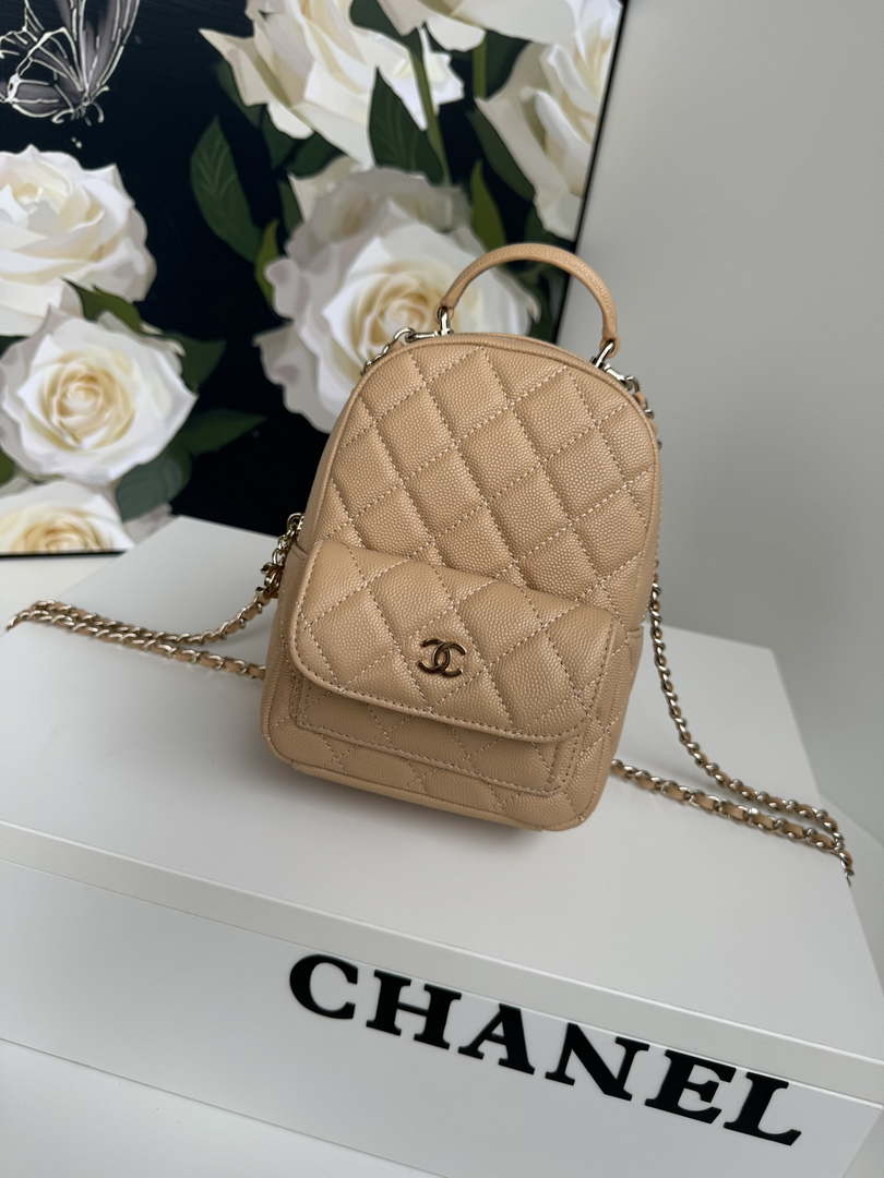 Chanel Ap3753 CLASSIC MINI Backpack Calfskin Apricot - Default Title - View 1