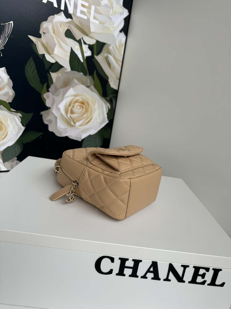 Chanel Ap3753 CLASSIC MINI Backpack Calfskin Apricot
