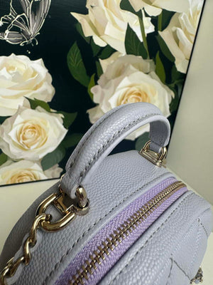 Chanel Ap3753 CLASSIC MINI Backpack Calfskin Gray Purple - Default Title - View 4
