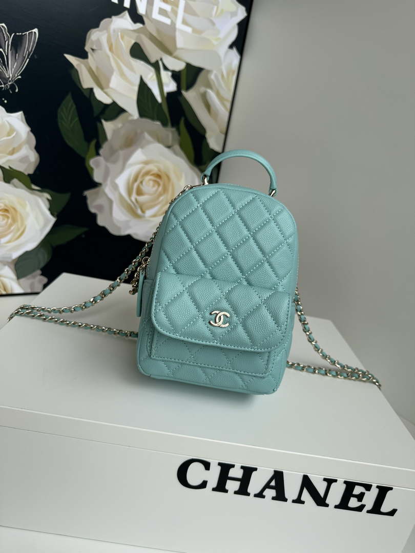 Chanel Ap3753 CLASSIC MINI Backpack Calfskin Lake Blue - Default Title - View 1