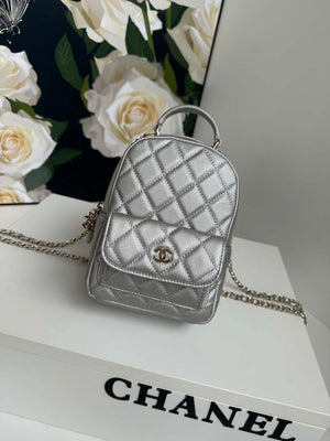 Chanel Ap3753 CLASSIC MINI Backpack Calfskin Silver - Default Title - View 1