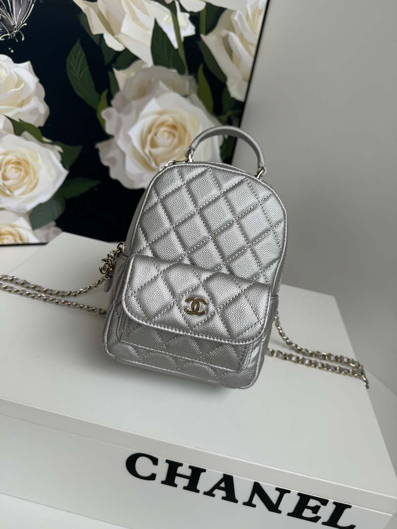Chanel Ap3753 CLASSIC MINI Backpack Calfskin Silver - Default Title - View 1