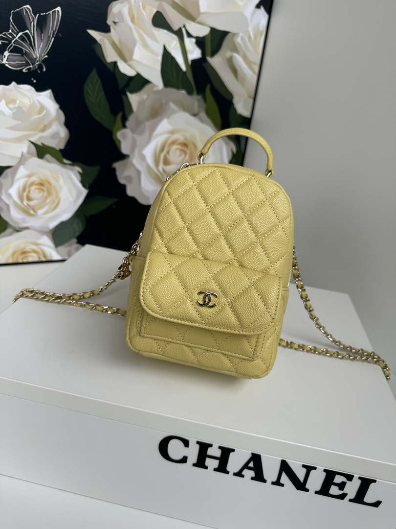 Chanel Ap3753 CLASSIC MINI Backpack Calfskin Yellow - Default Title - View 1